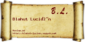 Blahut Lucián névjegykártya